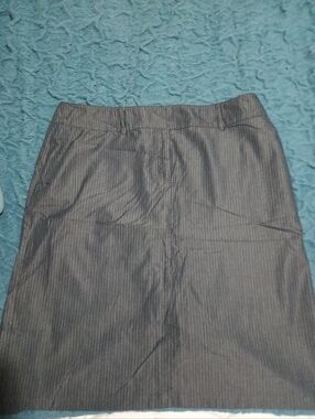 Classic Women's Pinstripe Pencil Skirt in Dark Gray